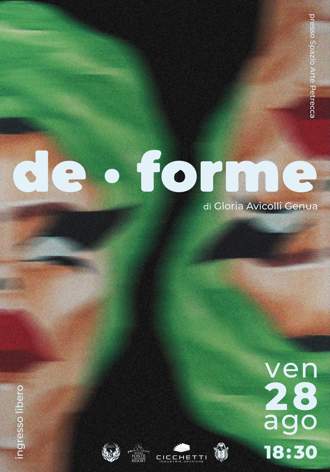 Locandina de · forme — Gloria Avicolli Genua, Spazio Arte Petrecca, 28 agosto – 6 settembre 2026
